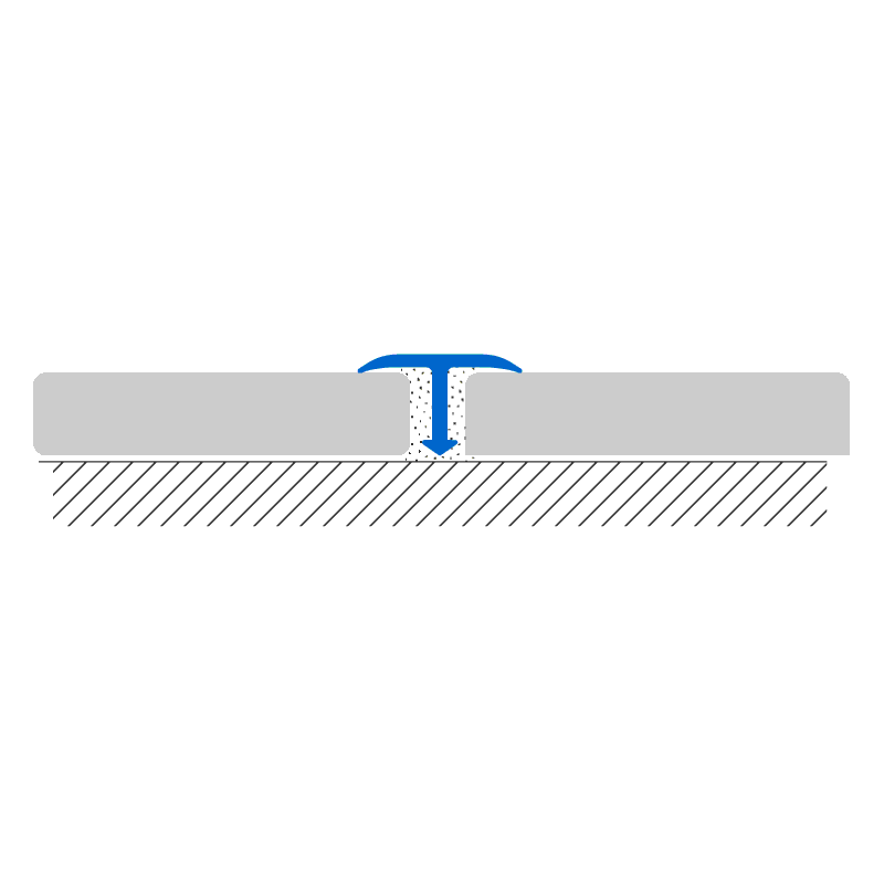T-Molding Covertec SP Anodized Aluminum Silver 1/4" (7 mm) x 3/4" x 53-1/8"