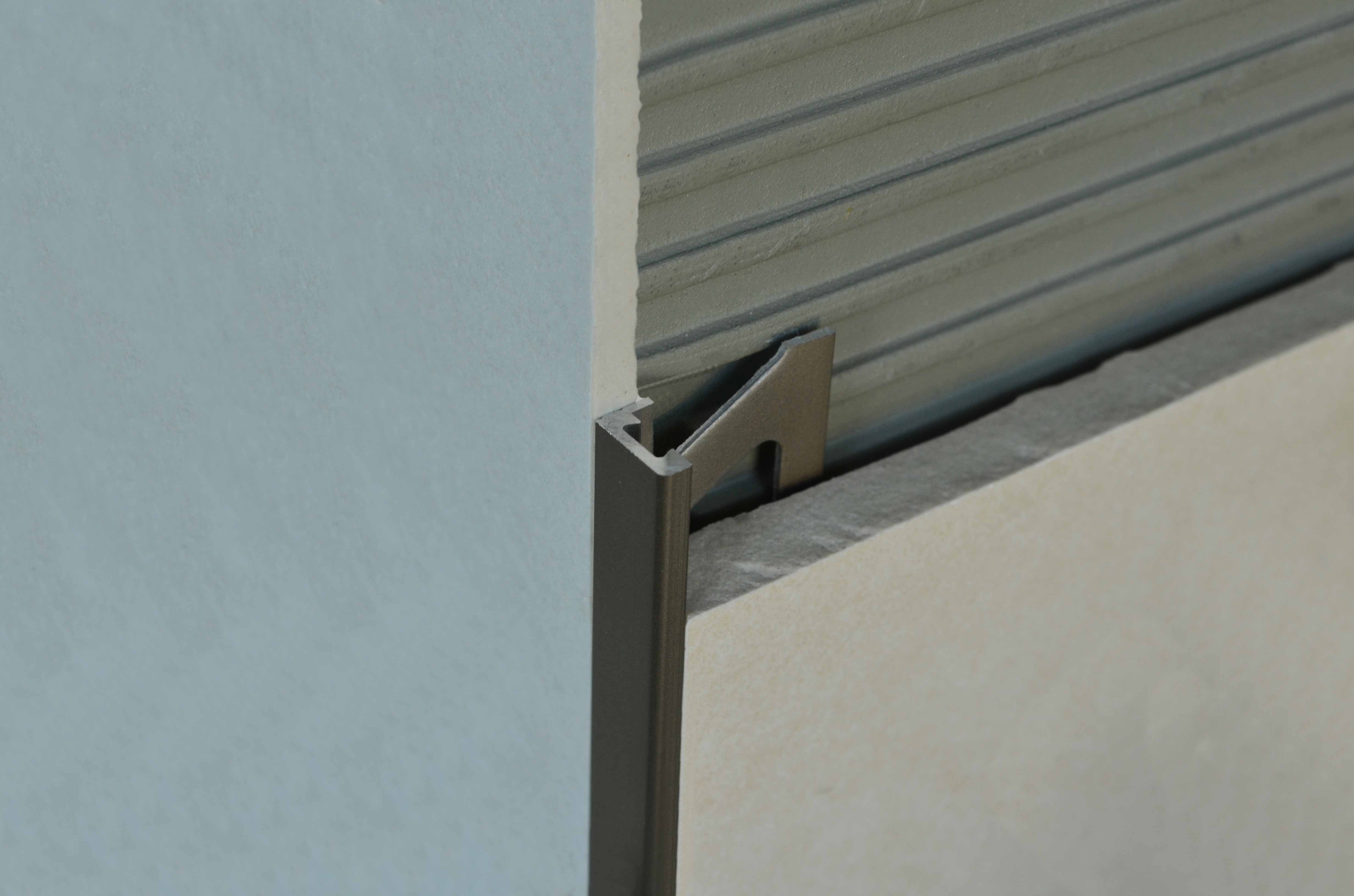 Wall Tile Edge Trim Kerajolly Anodized Aluminum Titanium 5/16" (8 mm) x 106-5/16"