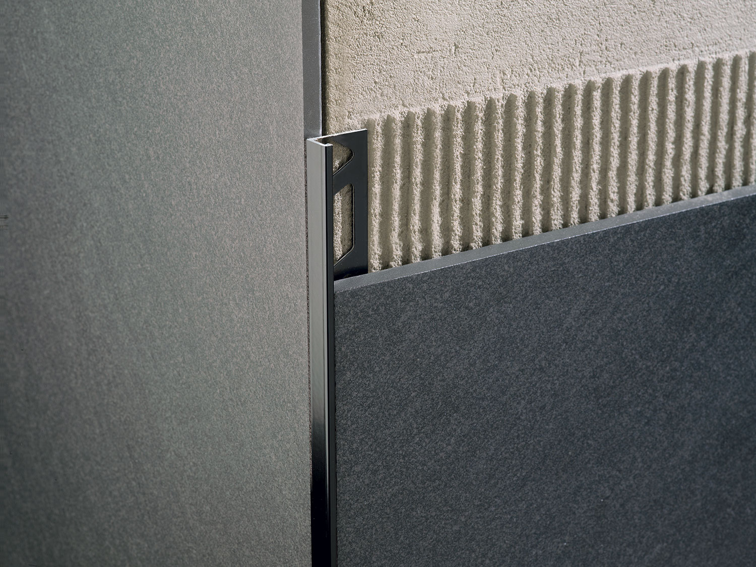 Wall Tile Edge Trim Kerajolly Powder Coated Aluminum Black 3/8" (10 mm) x 106-5/16"