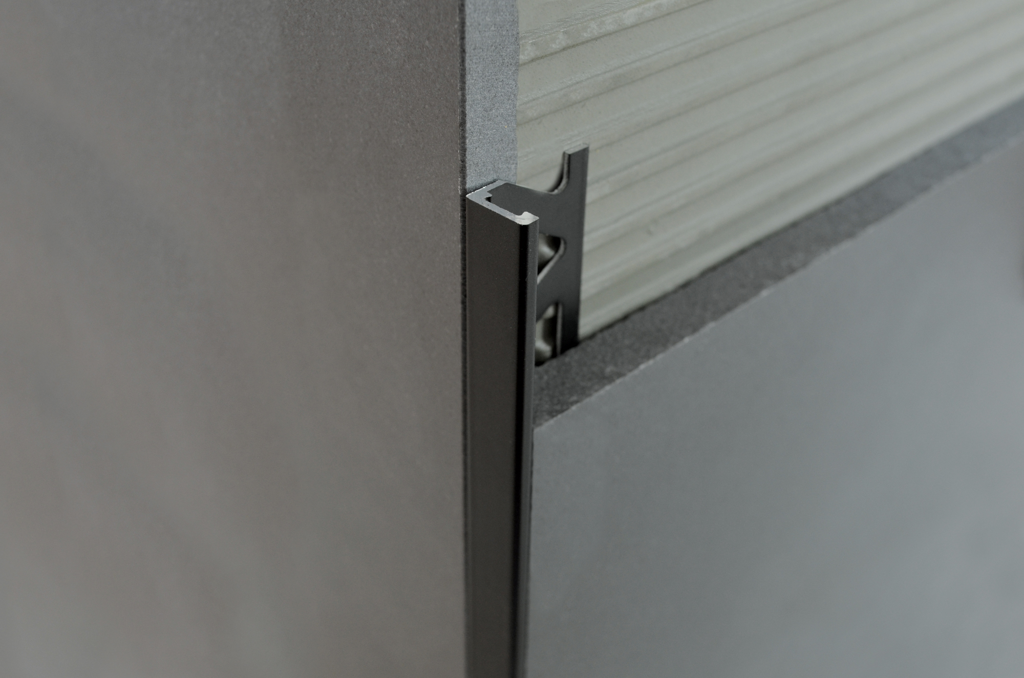 Wall Tile Edge Trim Kerajolly Powder Coated Aluminum Matt Black 1/2" (12.5 mm) x 106-5/16"