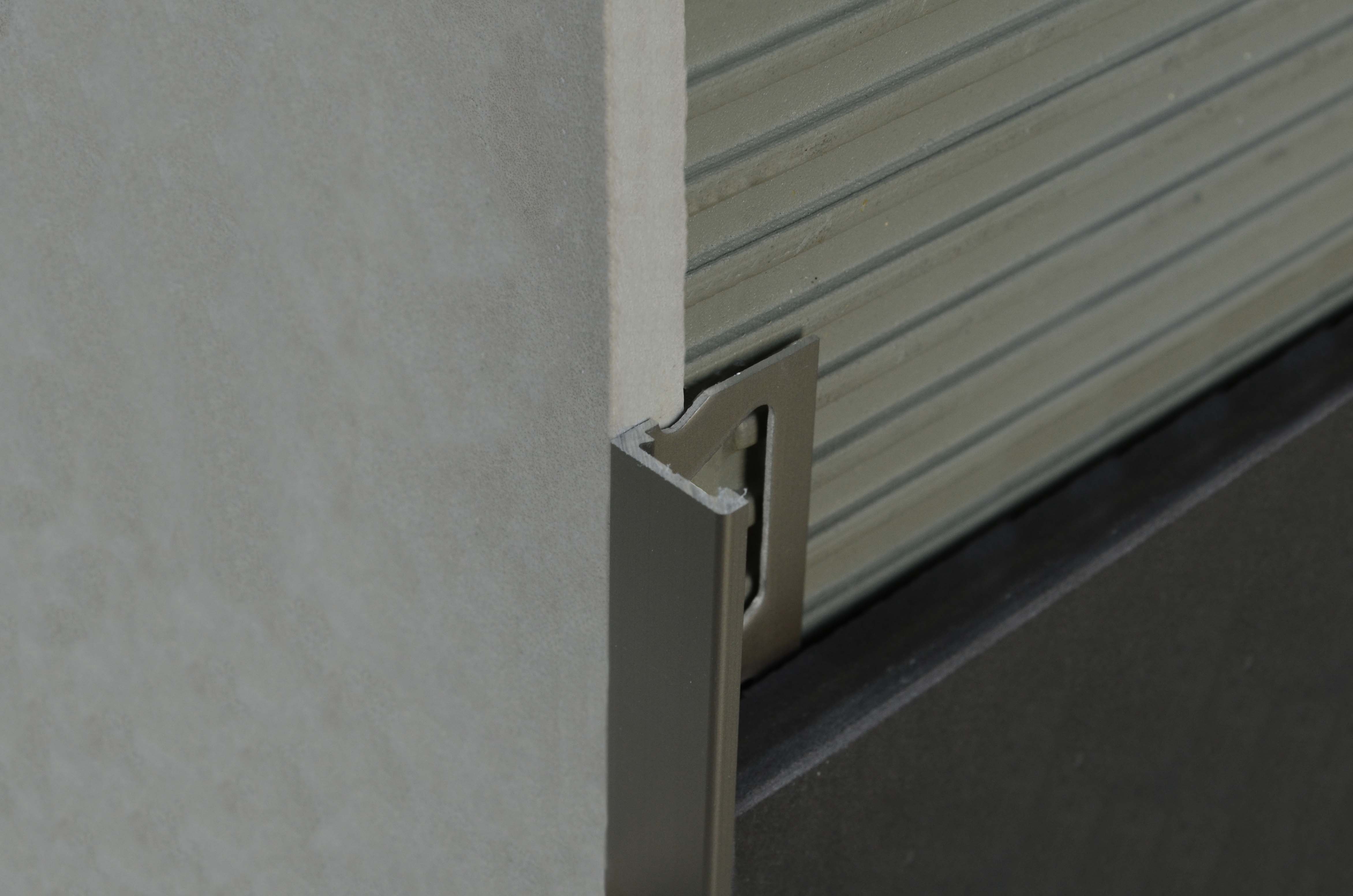 Wall Tile Edge Trim Kerajolly Anodized Aluminum Titanium 1/2" (12.5 mm) x 106-5/16"