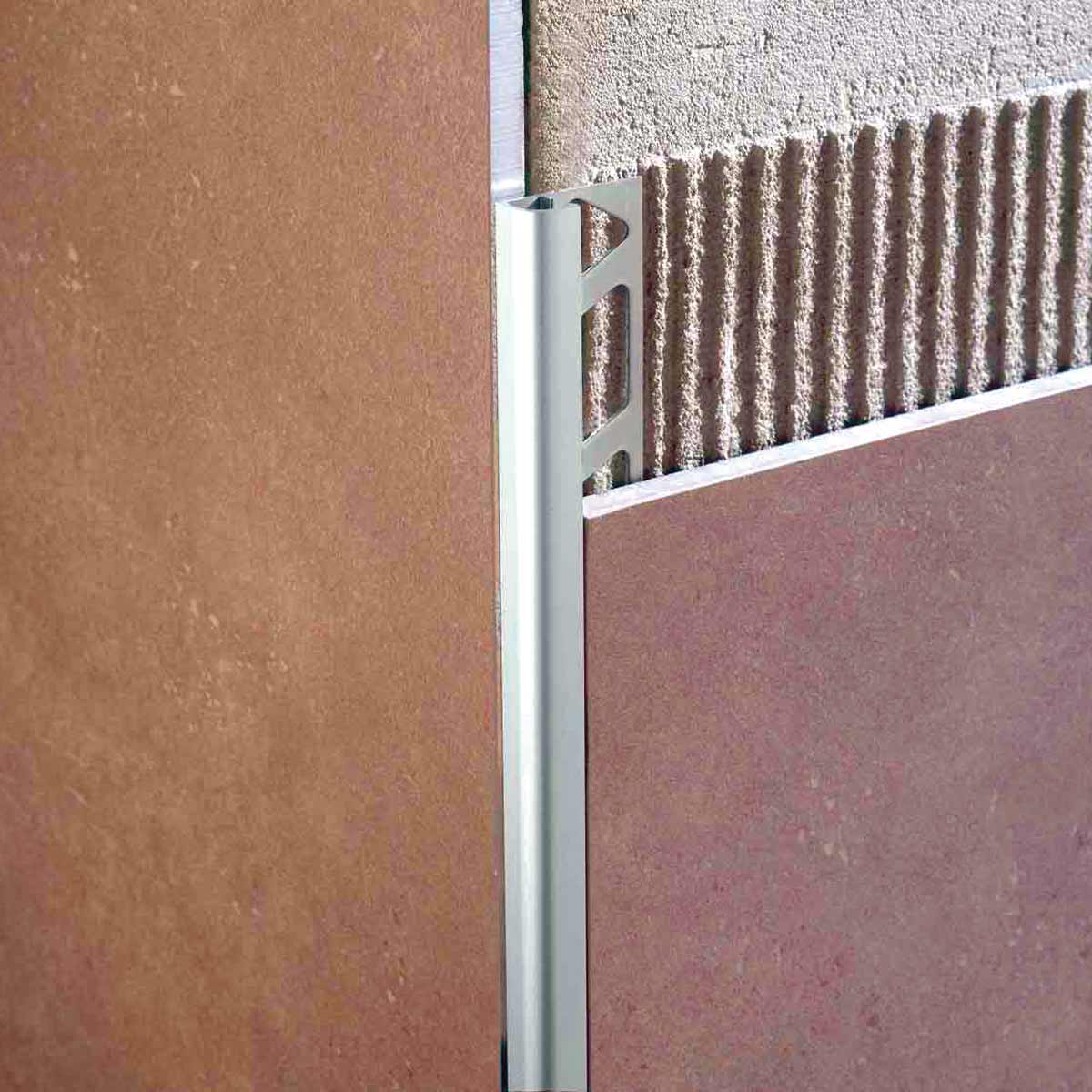 Wall Tile Edge Trim Roundjolly Anodized Aluminum Silver 3/8" (10 mm) x 106-5/16"
