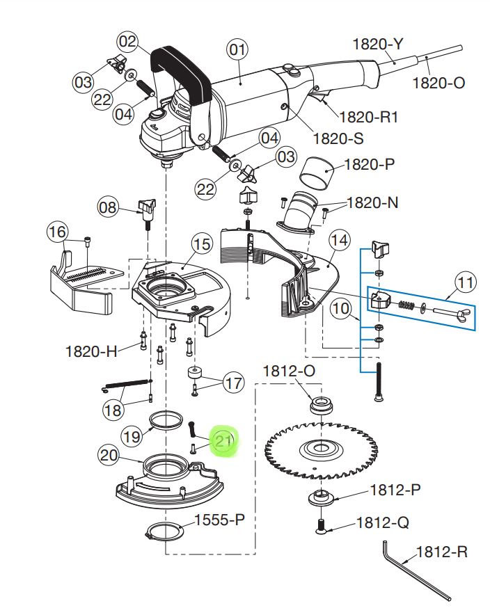 Flared Spring & Screw for No. 825 Heavy-Duty Undercut Saw