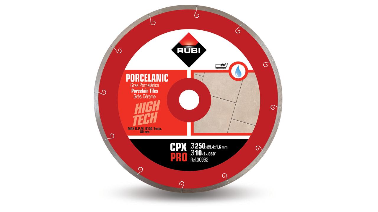 Wet Diamond Segmented Tile Saw Blade JSLOT CPX-250 Pro for Porcelain Tiles 10"
