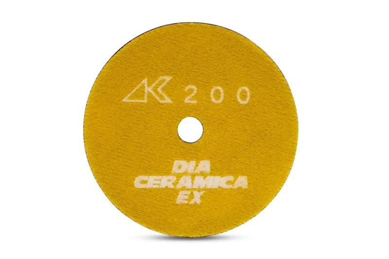 Wet Polishing Pad Ceramica EX with Hook & Loop Yellow 200 Grit 4"