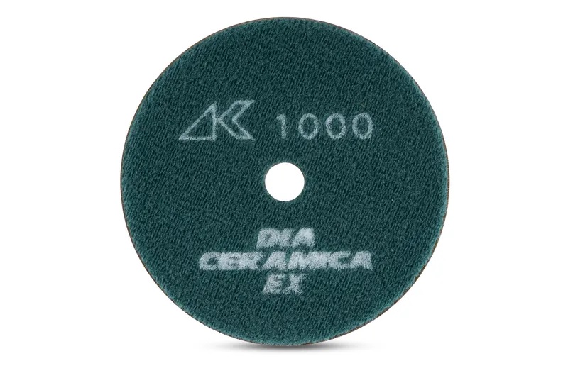 Wet Polishing Pad Ceramica EX with Hook & Loop Dark Green 1000 Grit 4"