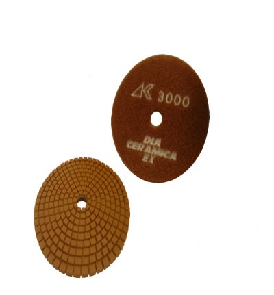 Wet Polishing Pad Ceramica EX with Hook & Loop Brown 3000 Grit 4"