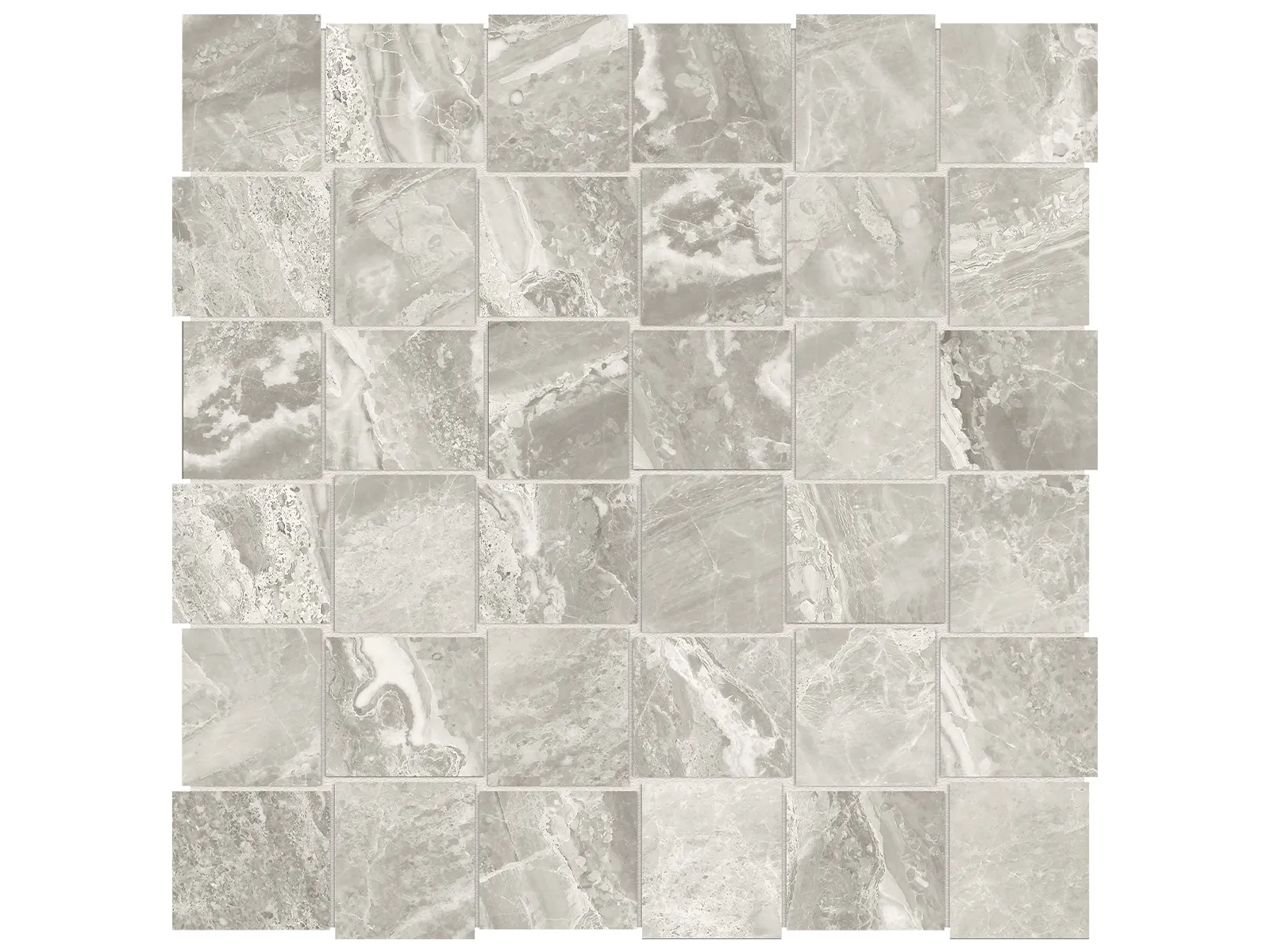 Mosaic Mayfair Stella Argento Polished 12" x 12"