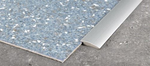 Réducteur en métal Prolinoleum avec adhésif aluminium anodisé argent de 2.5 mm à 0 - 3.5 mm x 16 mm x 2.7 m