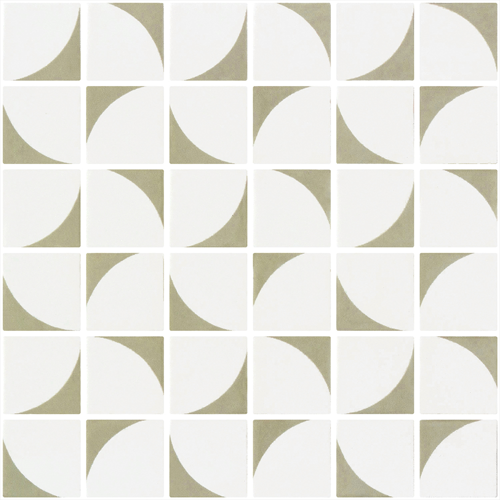 Mosaic Penta Memphis Olive Green Matte 12" x 12"