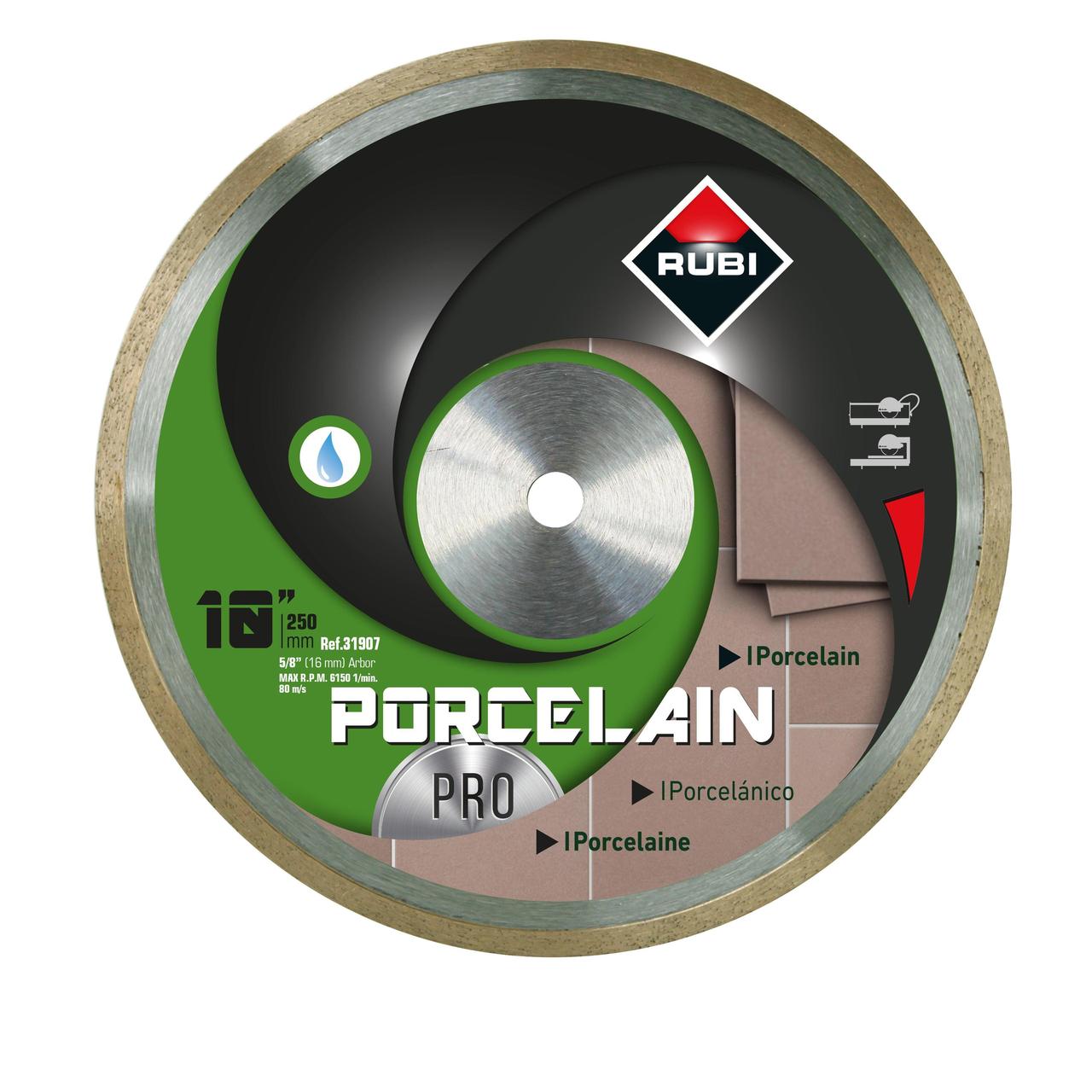 Wet Diamond Continuous Tile Saw Blade Porcelain SuperPro for Porcelain Tiles 10"