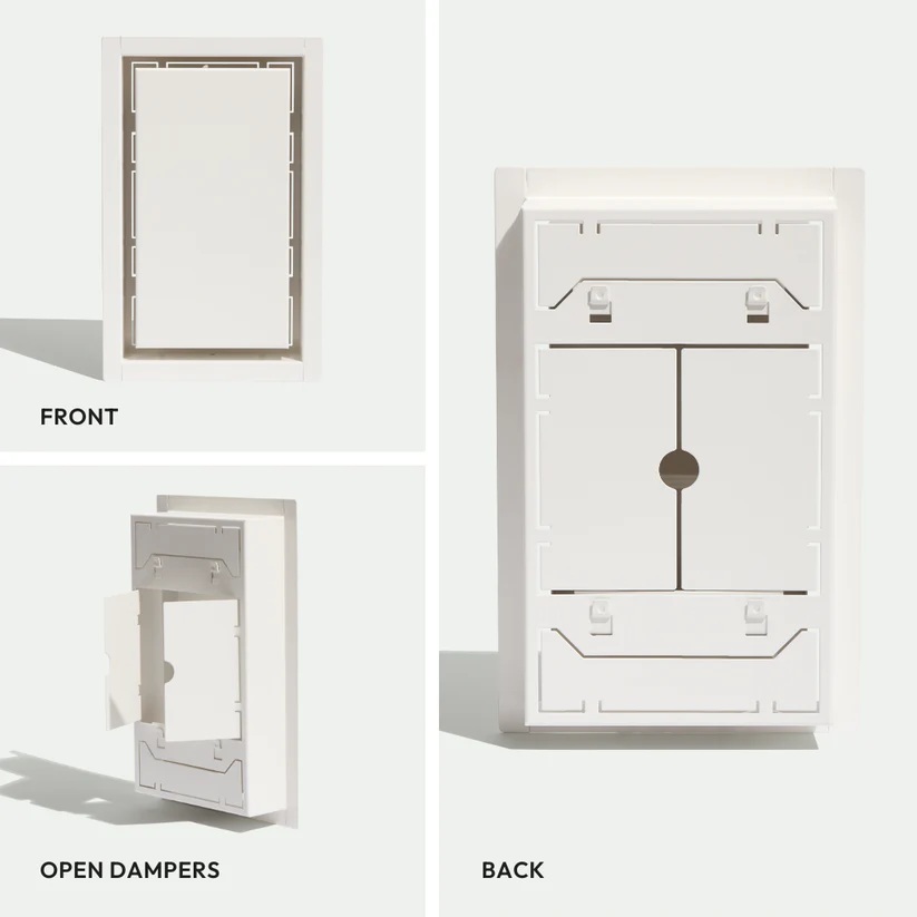 Trappe de ventilation murale encadrée Luxe Blanc satiné 10" x 30-1/4"