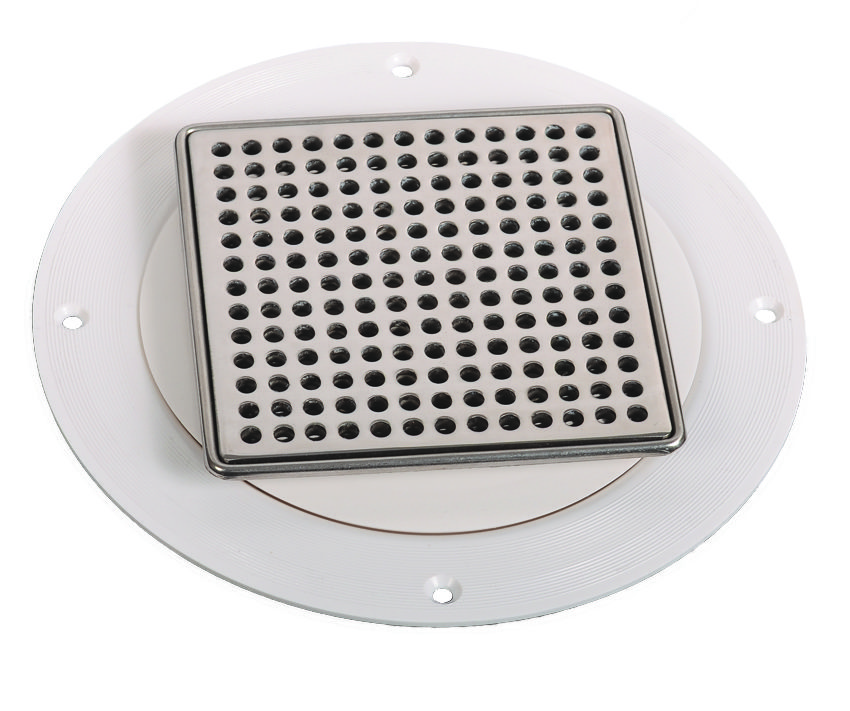 TrueDEK Classic Drains Pinhole pattern for tile - polished stainless steel