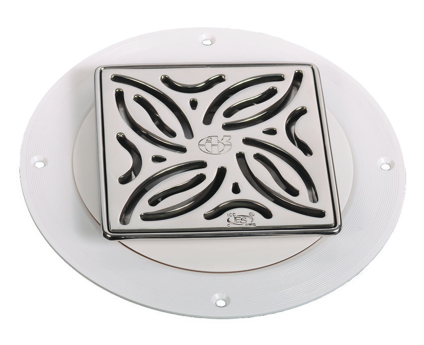 TrueDEK Classic Drains Swirl pattern for tile - polished stainless steel
