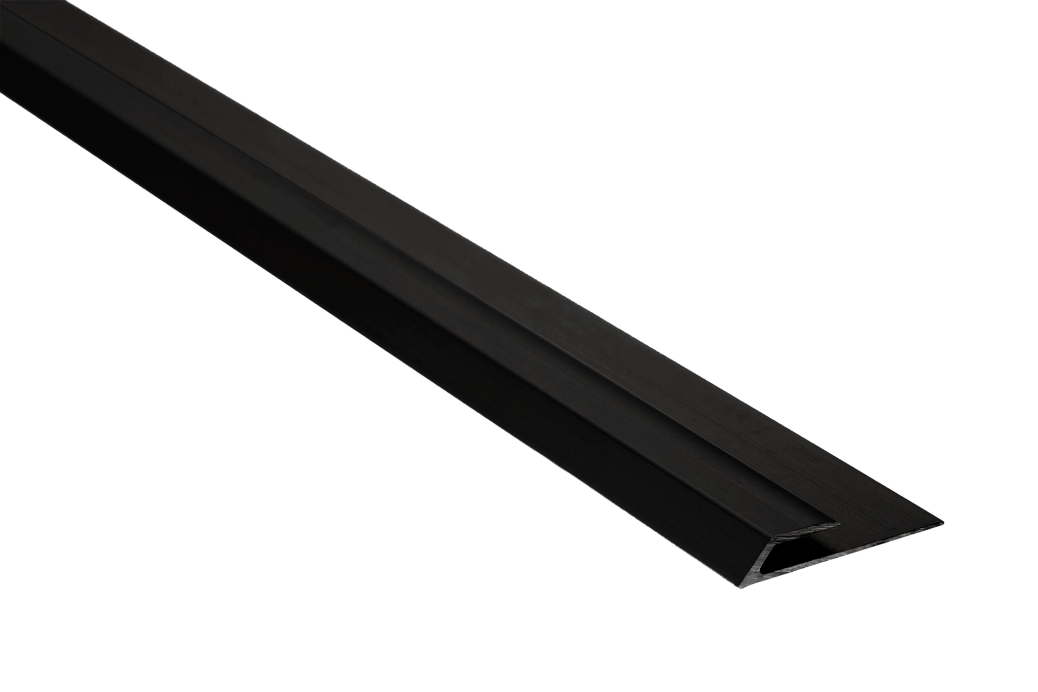 Réducteur de moulure en J pour vinyle en aluminium enduit de poudre noir mat - 3/16" (4 mm to 5 mm) x 1" x 12'