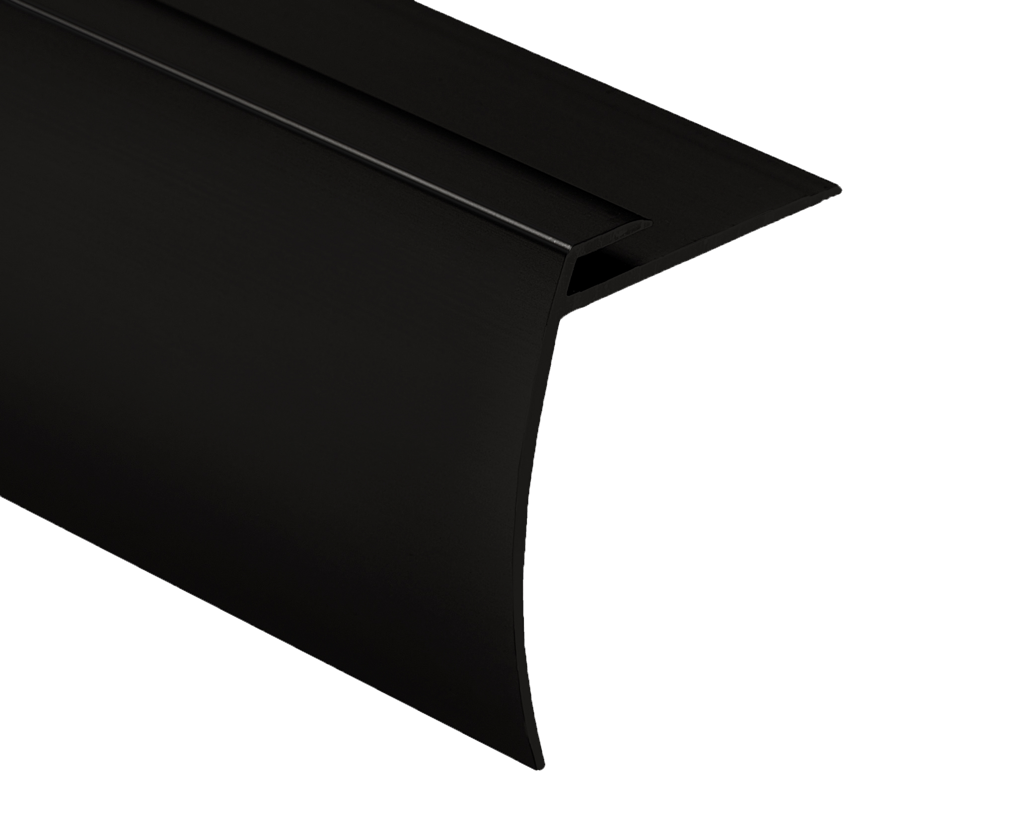 Vinyl Stair Nose Powder Coated Aluminum Matte Black - 1/8" x 1-7/8" (47.5 mm) x 1-5/8" x 12'