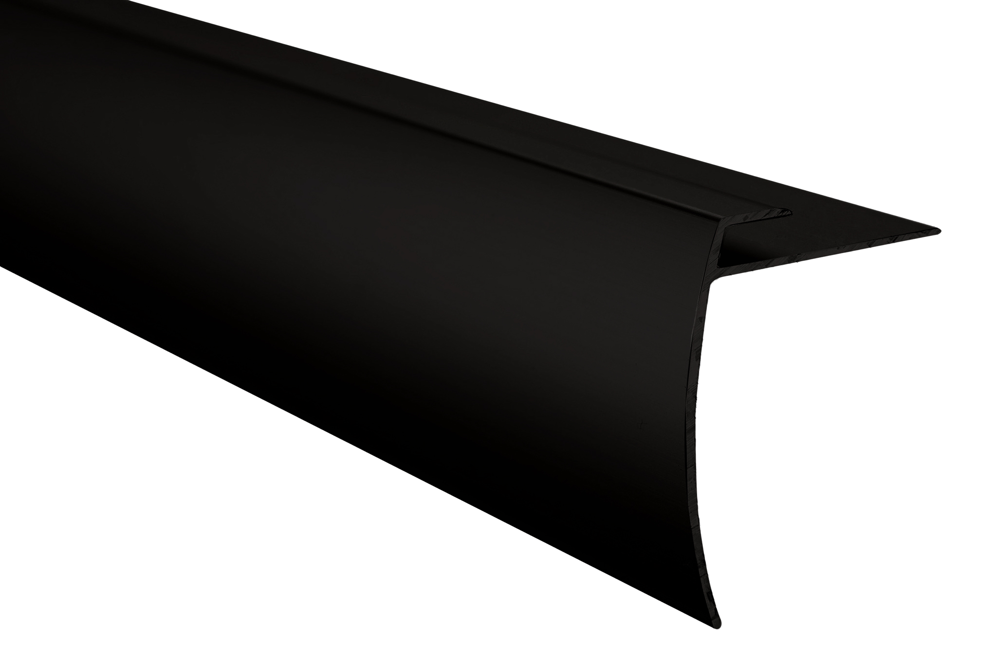 Vinyl Stair Nose Powder Coated Aluminum Matte Black - 3/16" x 1-7/8" (47.5 mm) x 1-5/8" x 12'