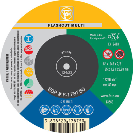 Roue Flashcut Multi type 1 - 5" x 0.045" x 7/8"