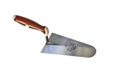 Round Point Trowel with Anti-slip Rubber Handle and Finger Guard 6-9/32"