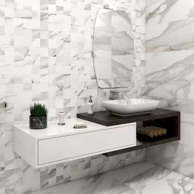 Wall Tiles Apuan Decor White Glossy 13" x 26"