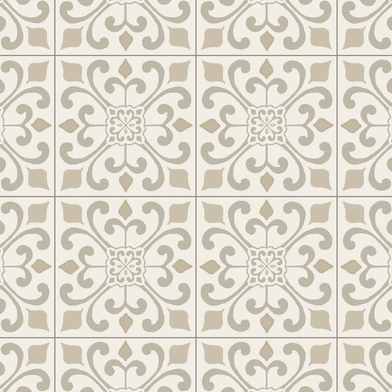 Vinyl Sheet Progressions Amador Medallion Creme 12' - 1 mm (Sold in Sqyd)