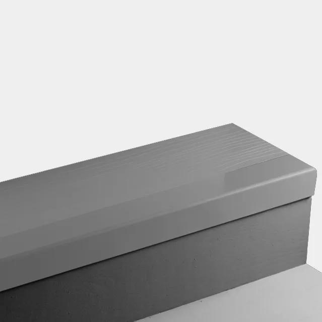 Angle Fit Rubber Stair Tread - BMT 55 RD Bamboo #55 Silver Grey - No Insert 36"