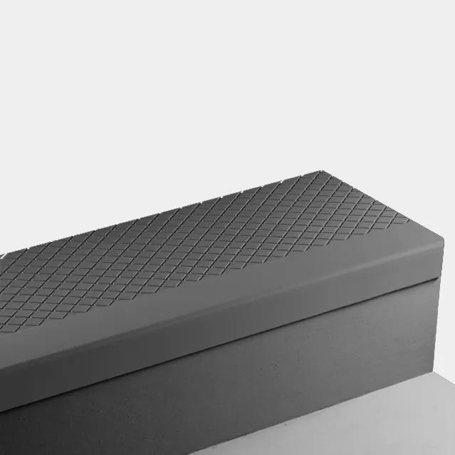 Angle Fit Rubber Stair Tread - HMNT VG4 SQ Hammered #VG4 Cougar - No Insert 42"