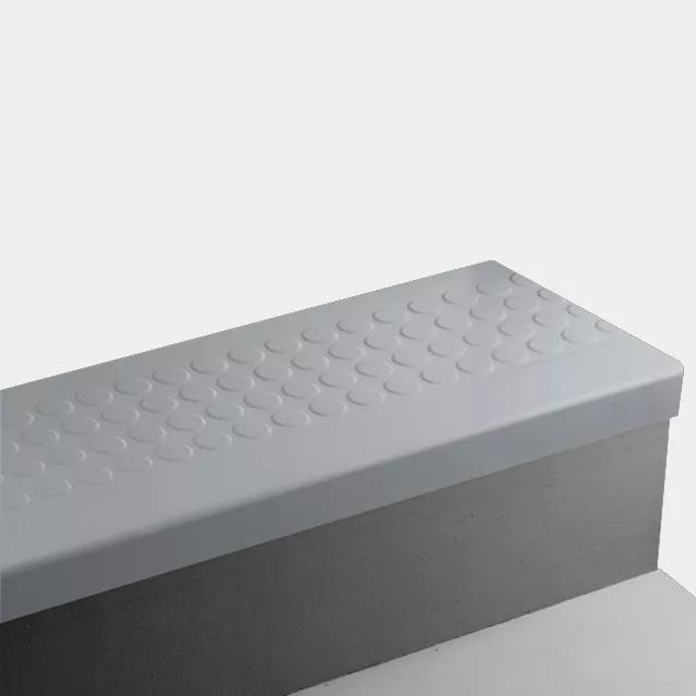 Angle Fit Rubber Stair Tread - RNRD 262 SQ Raised Round #262 Drizzle - No Insert 42"