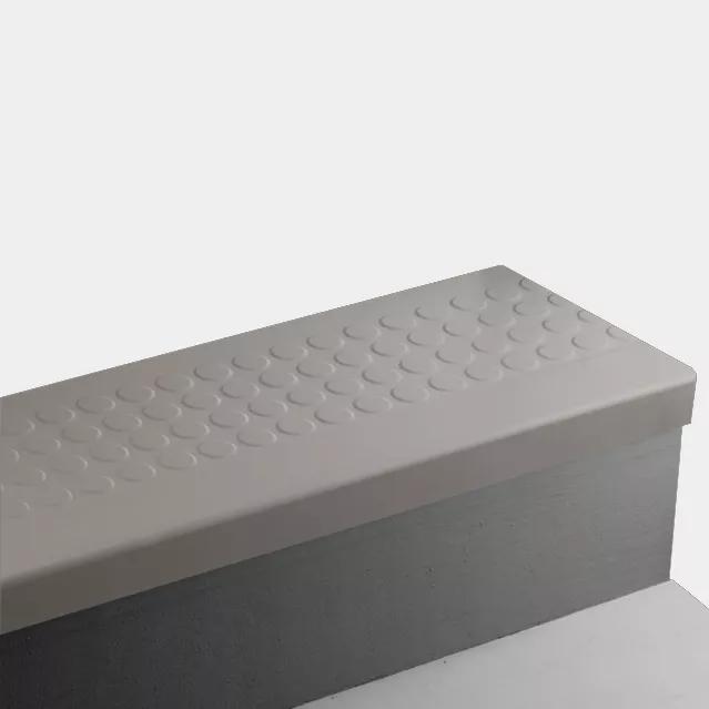 Angle Fit Rubber Stair Tread - RNRD TA8 SQ Raised Round #TA8 Welsh Castle - No Insert 42"