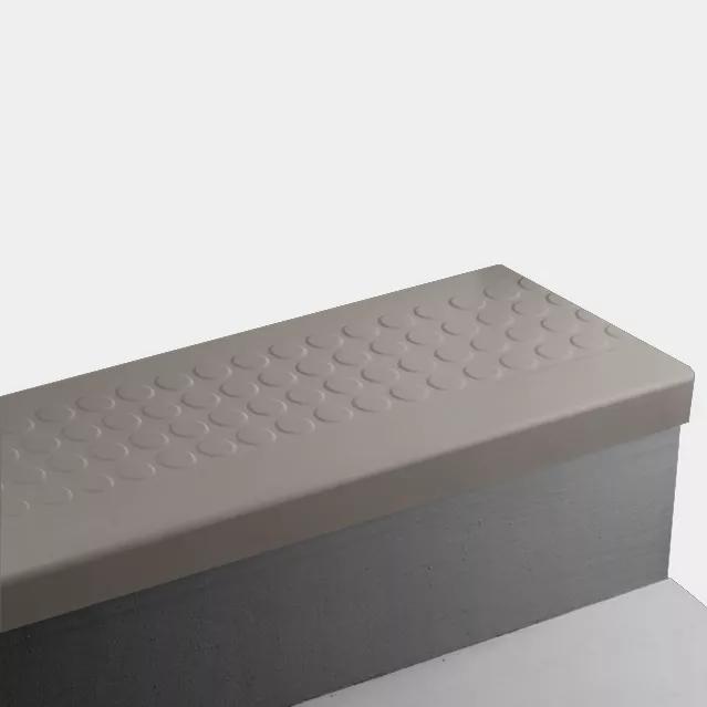 Angle Fit Rubber Stair Tread - RNSQ 283 SQ Raised Square #283 Toast - No Insert 48"
