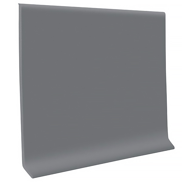 Rouleau de base murale en vinyle courbé Roppe Pinnacle Rubber 4" #123 Charcoal rouleau de 120'