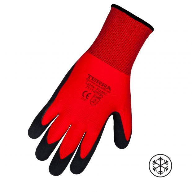 Gants enduits de mousse latex rouge - medium/large