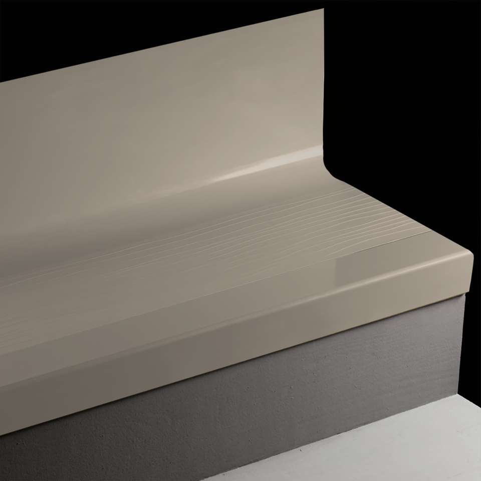 Angle Fit Rubber Stair Tread with Integrated Riser - BMNTR 55 SQ Bamboo #55 Silver Grey No insert 48"