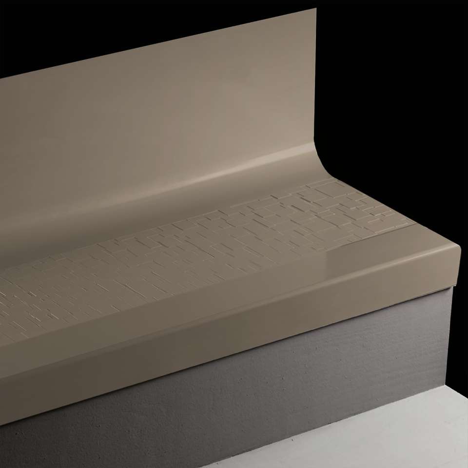 Angle Fit Rubber Stair Tread with Integrated Riser - CUBTR 283 SQ Cubis #283 Toast No insert 36"