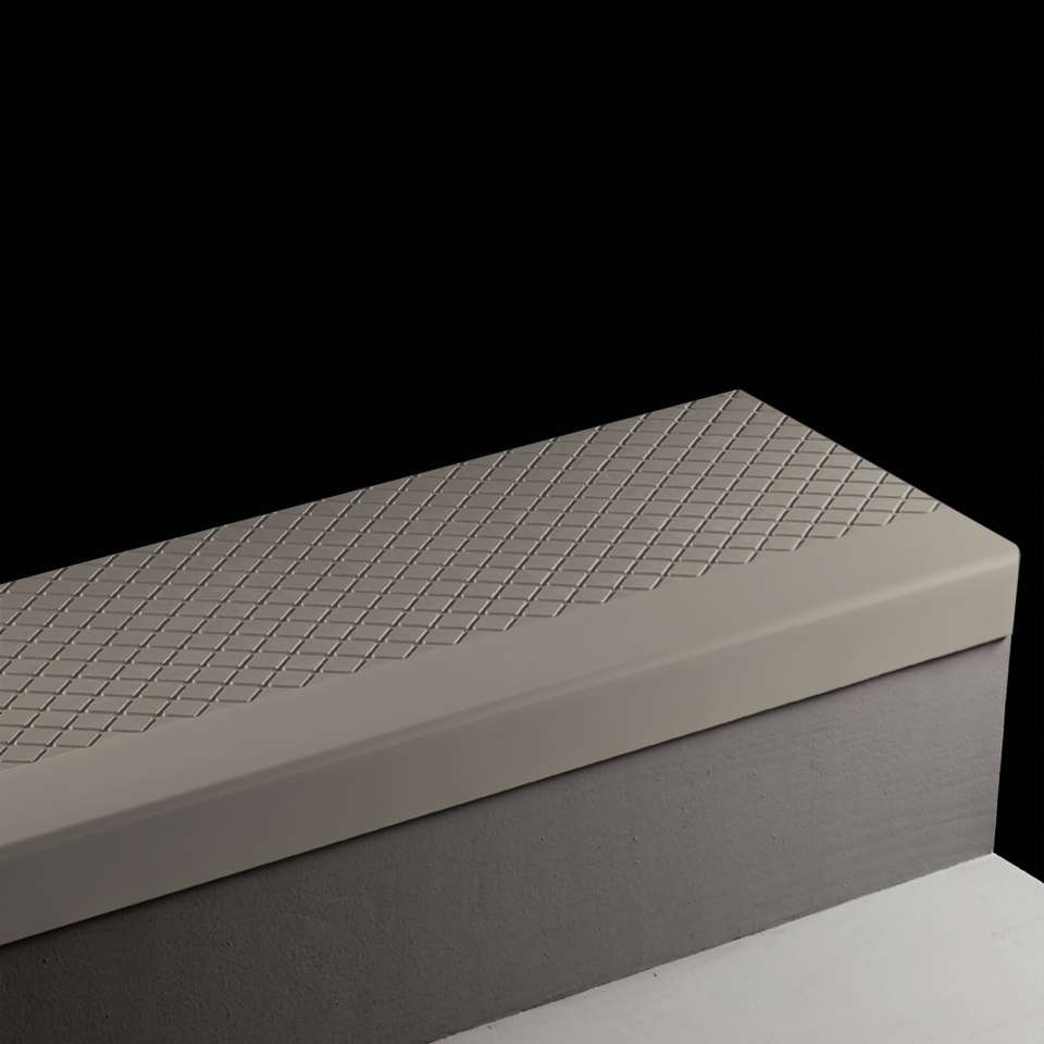 Angle Fit Rubber Stair Treads - CNN 48 SQ Diamond #48 Grey No insert 48"