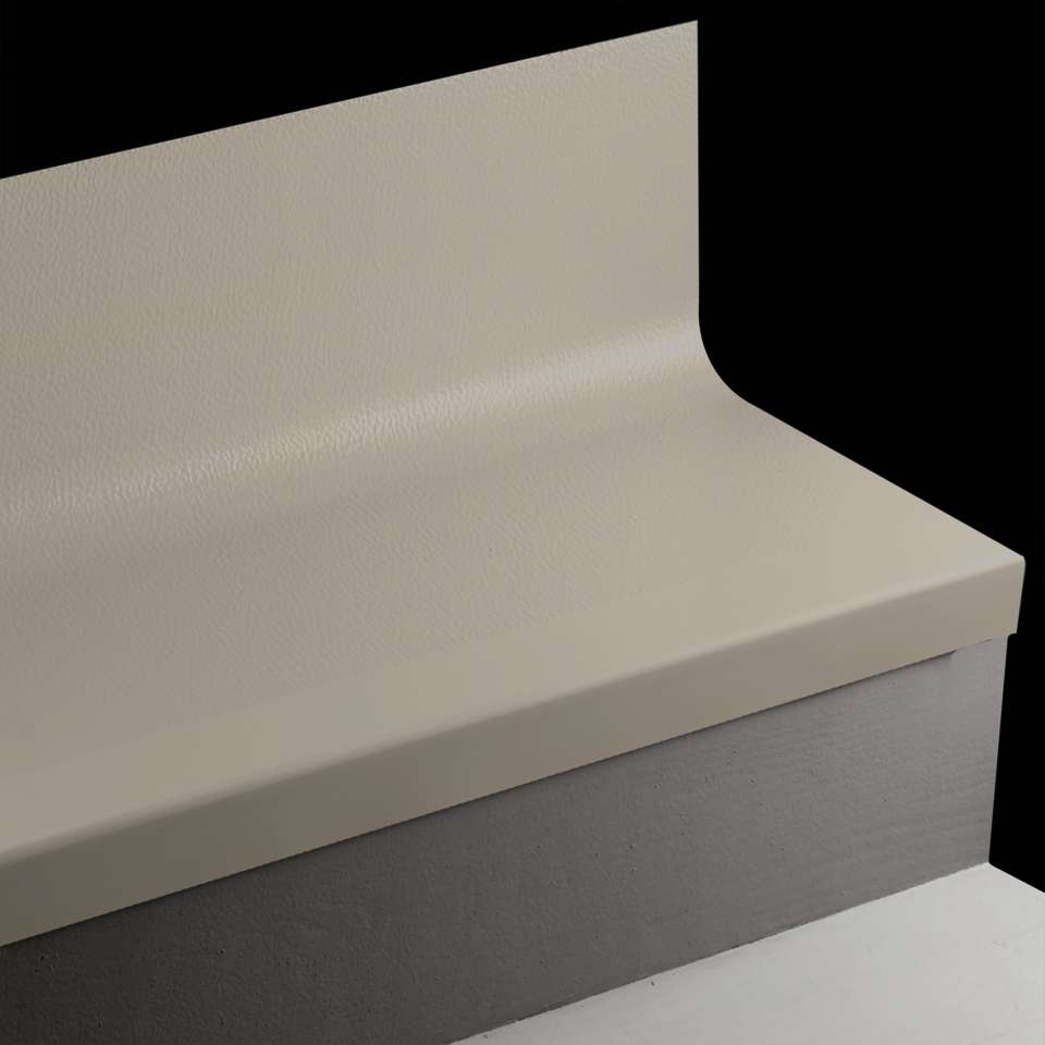 Angle Fit Rubber Stair Tread with Integrated Riser - HNTR 29 SQ Hammered #29 Moon Rock No insert 42"