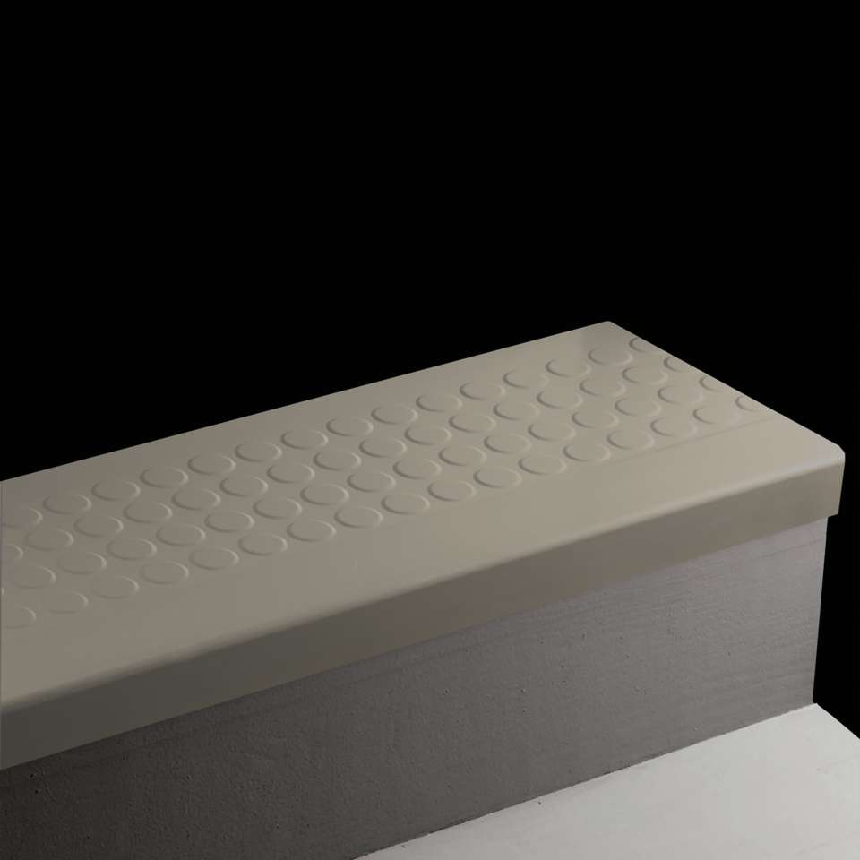 Angle Fit Rubber Stair Treads - RNRD 20 SQ Raised Round #20 Charcoal No insert 48"