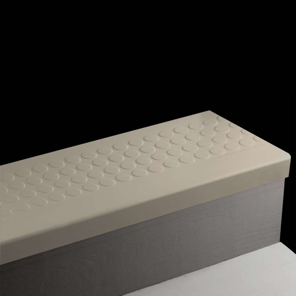 Angle Fit Rubber Stair Treads - RNRD 32 SQ Raised Round #32 Pebble No insert 48"