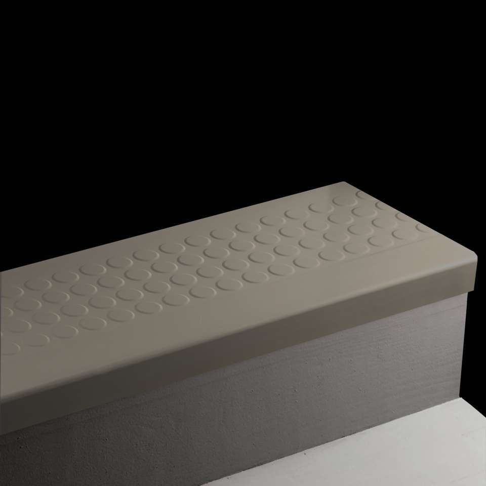 Angle Fit Rubber Stair Treads - RNRD 40 SQ Raised Round #40 Black No insert 48"
