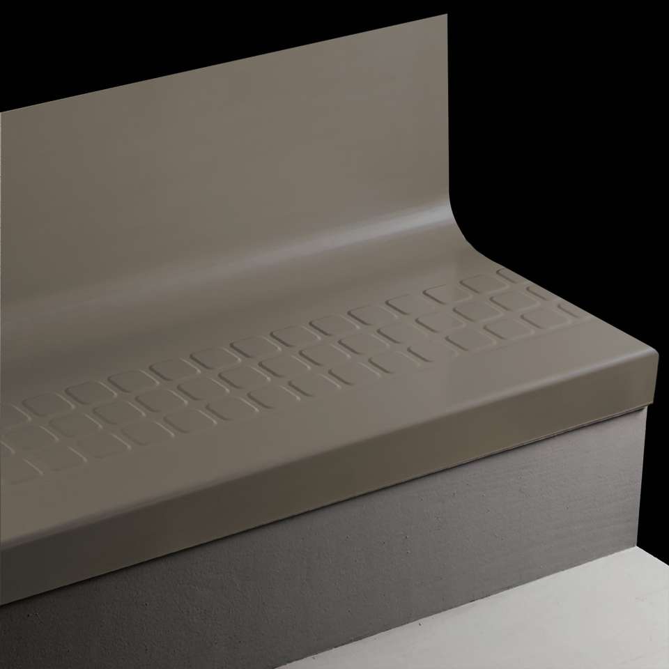 Angle Fit Rubber Stair Tread with Integrated Riser - RNSQTR 40 SQ Raised Square #40 Black No insert 36"