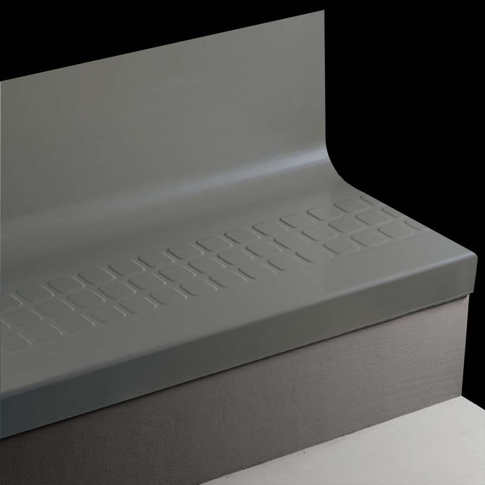Angle Fit Rubber Stair Tread with Integrated Riser - RNSQTR 18 SQ Raised Square #18 Navy Blue No insert 48"