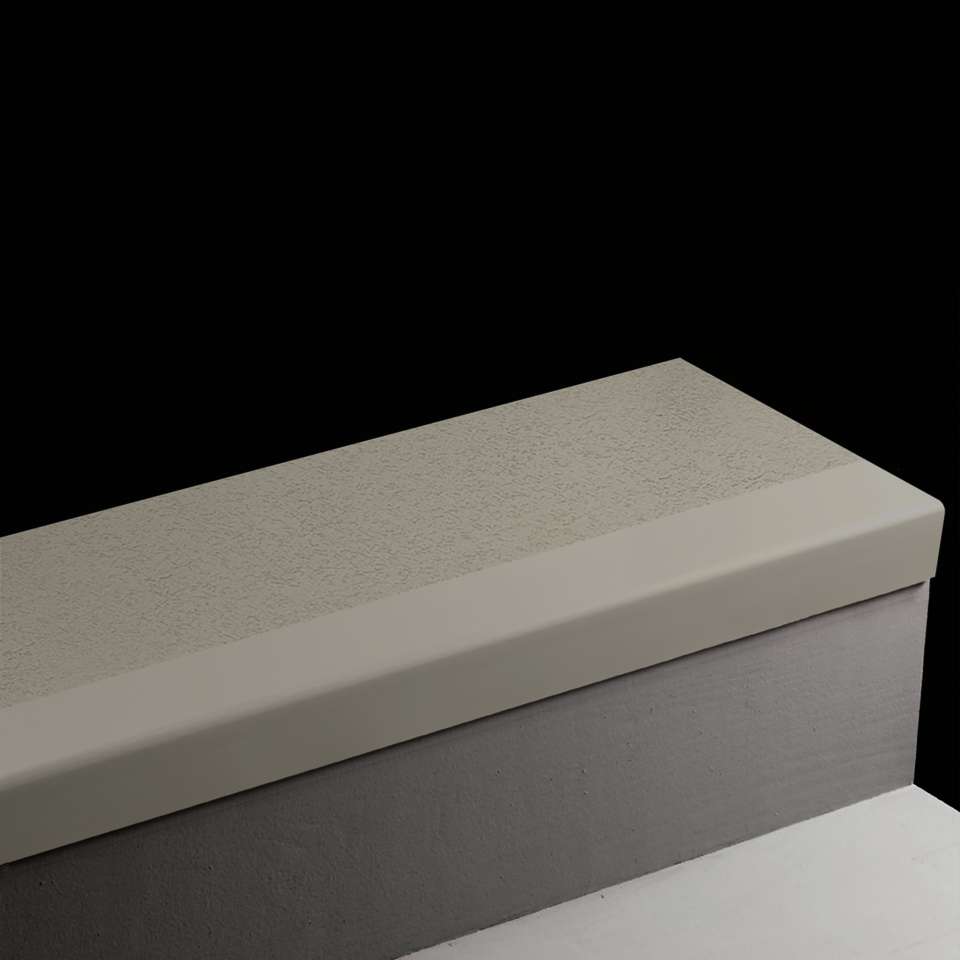 Angle Fit Rubber Stair Treads - VIFRPANT 20 SQ Rice Paper #20 Charcoal Grey grit tape 48"