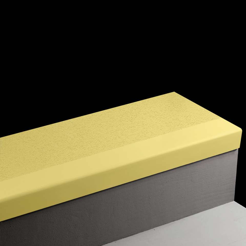 Angle Fit Rubber Stair Treads - FRPANT TG7 SQ Rice Paper #TG7 Canary No insert 72"