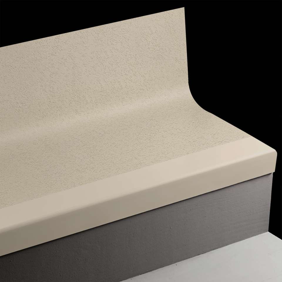 Angle Fit Rubber Stair Tread with Integrated Riser - VIFRPANTRS 31 SQ Rice Paper #31 Zephyr 40 Black Insert 48"
