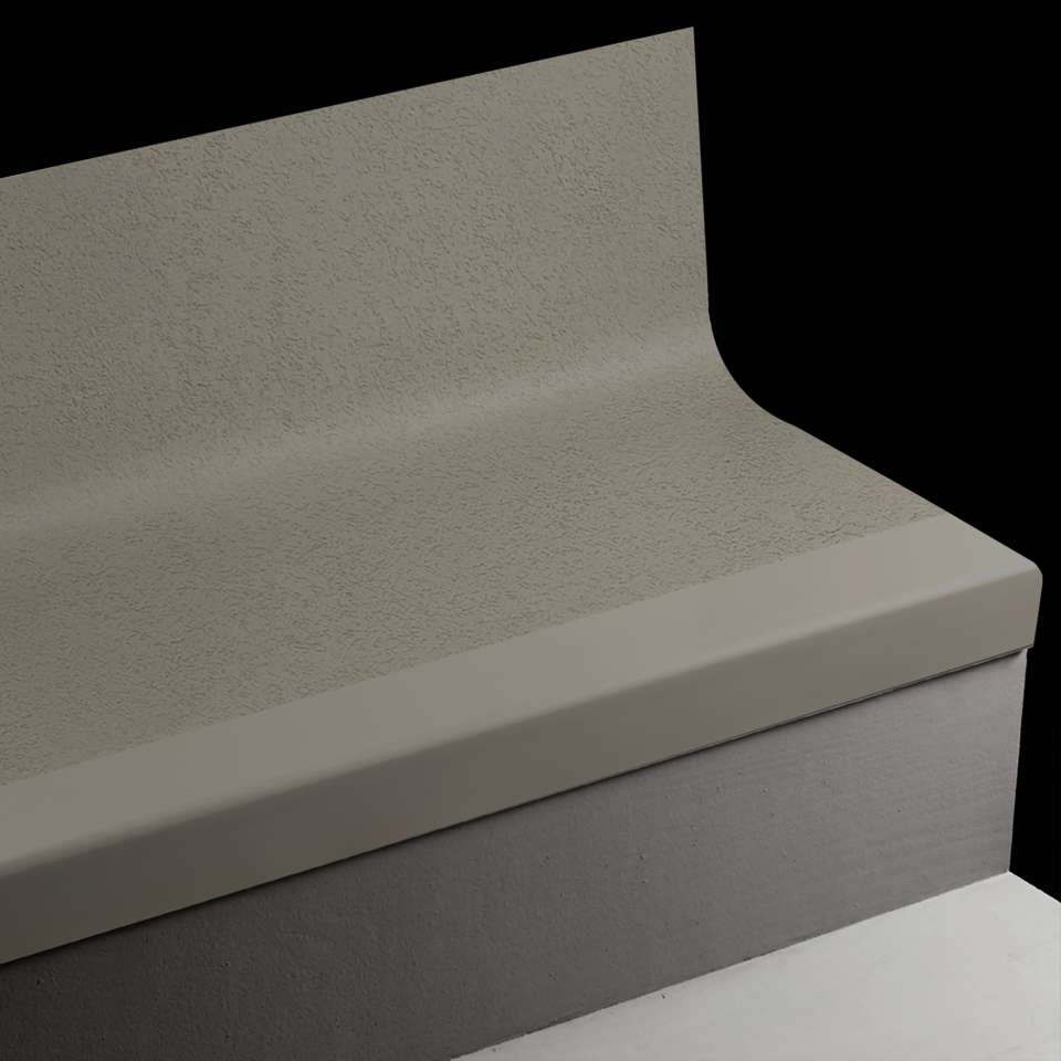 Angle Fit Rubber Stair Tread with Integrated Riser - VIFRPANTRS 40 SQ Rice Paper #40 Black 55 Silver Grey Insert 60"