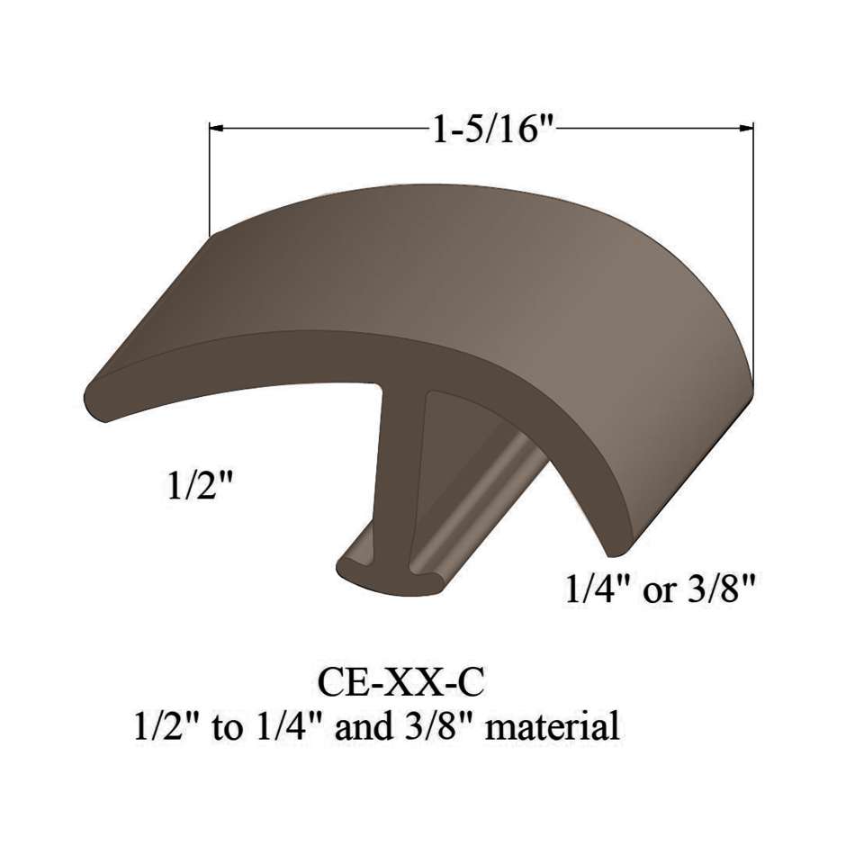 T-Mouldings - CE 45 C 1/2" to 1/4" and 3/8" material #45 Sandalwood 12'
