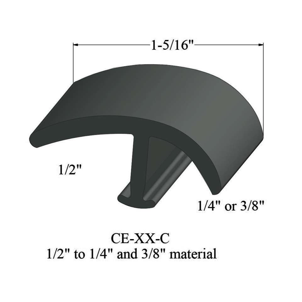 T-Mouldings - CE 86 C 1/2" to 1/4" and 3/8" material #86 Hunter Green 12'