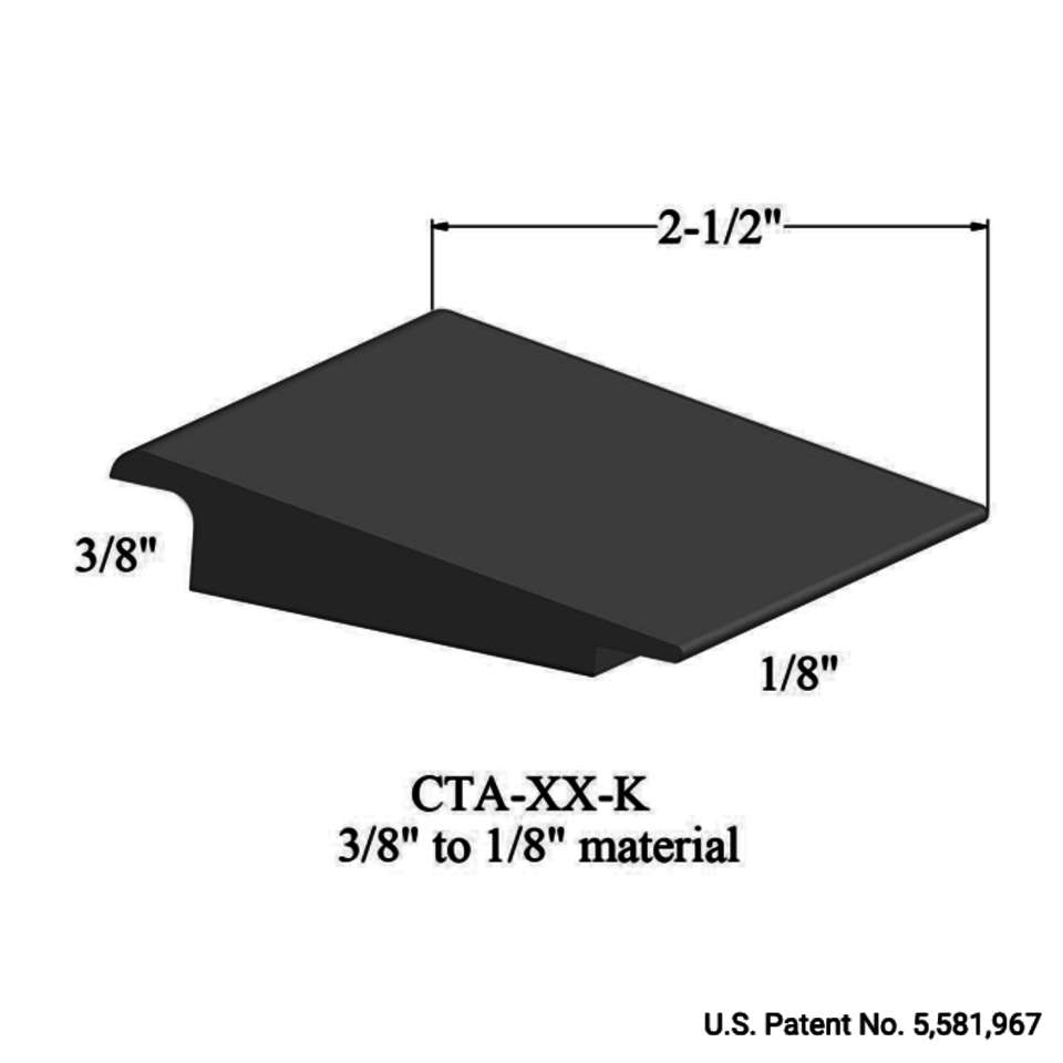 Wheeled Traffic Transitions - CTA 40 K 3/8" to 1/8" material #40 Black 12'