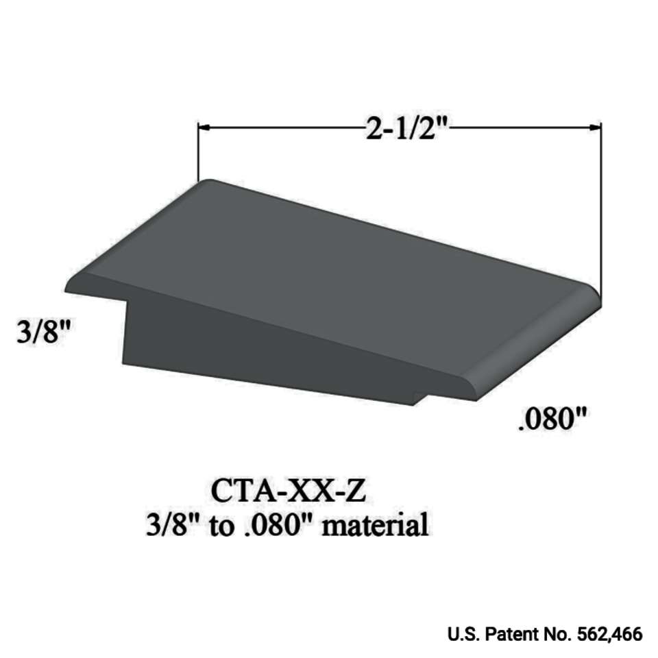 Wheeled Traffic Transitions - CTA 28 Z 3/8" to .080" material #28 Medium Grey 12'