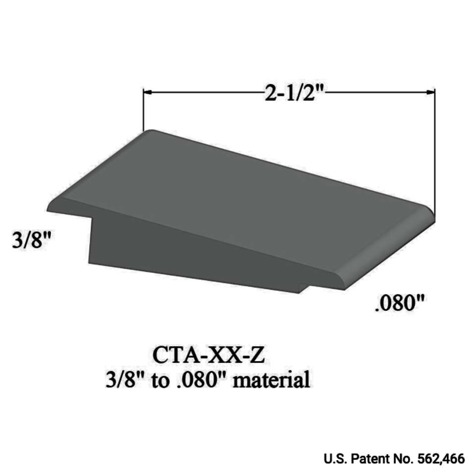 Wheeled Traffic Transitions - CTA 38 Z 3/8" to .080" material #38 Pewter 12'